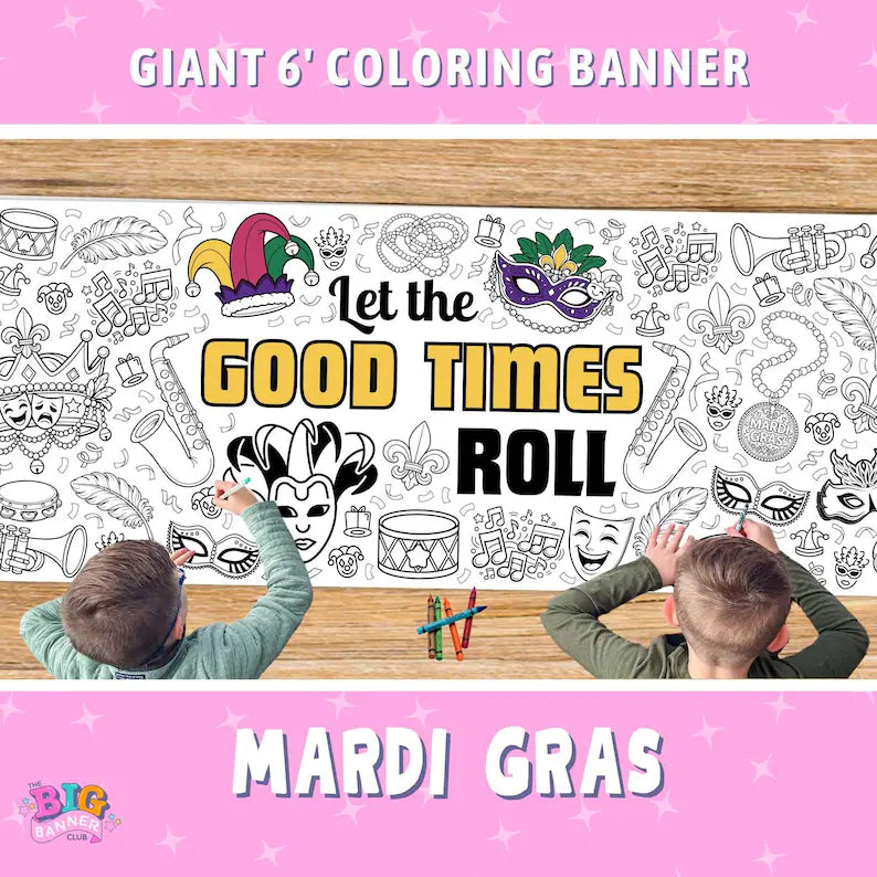 Mardi Gras Coloring Banner