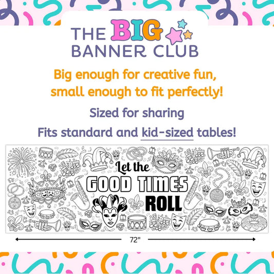 Mardi Gras Coloring Banner