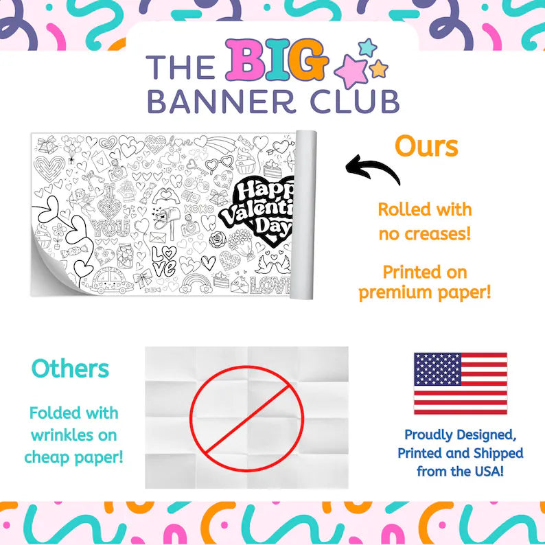 Valentine's Day Coloring Banner