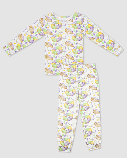 Kid's Mardi Gras Long Sleeve Pajama Set