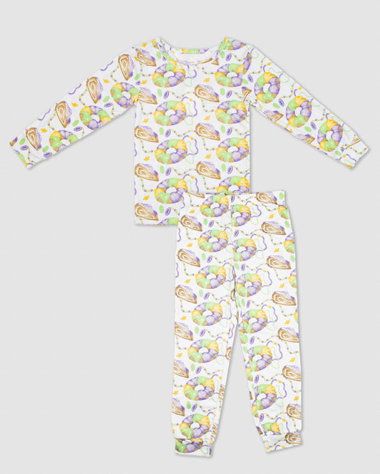 Kid's Mardi Gras Long Sleeve Pajama Set