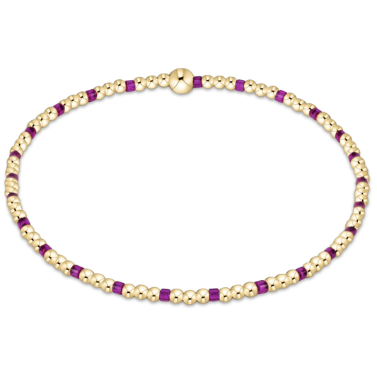 egirl Hope Sincerity 2mm Gold Bracelet - Fuchsia