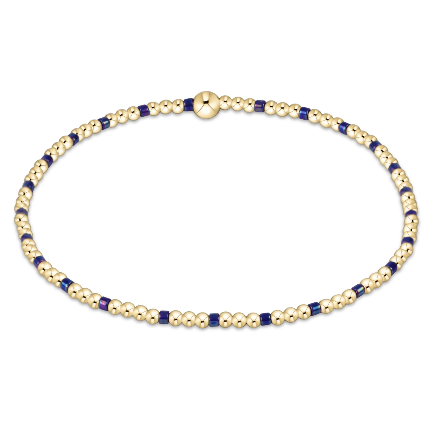 egirl Hope Sincerity 2mm Gold Bracelet - Blue Metallic