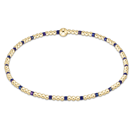 egirl Hope Sincerity 2mm Gold Bracelet - Blue Metallic