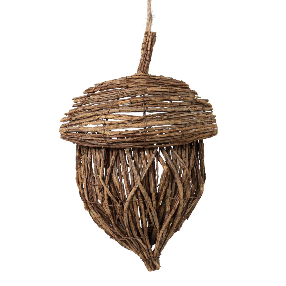 Rattan Acorn Ornament