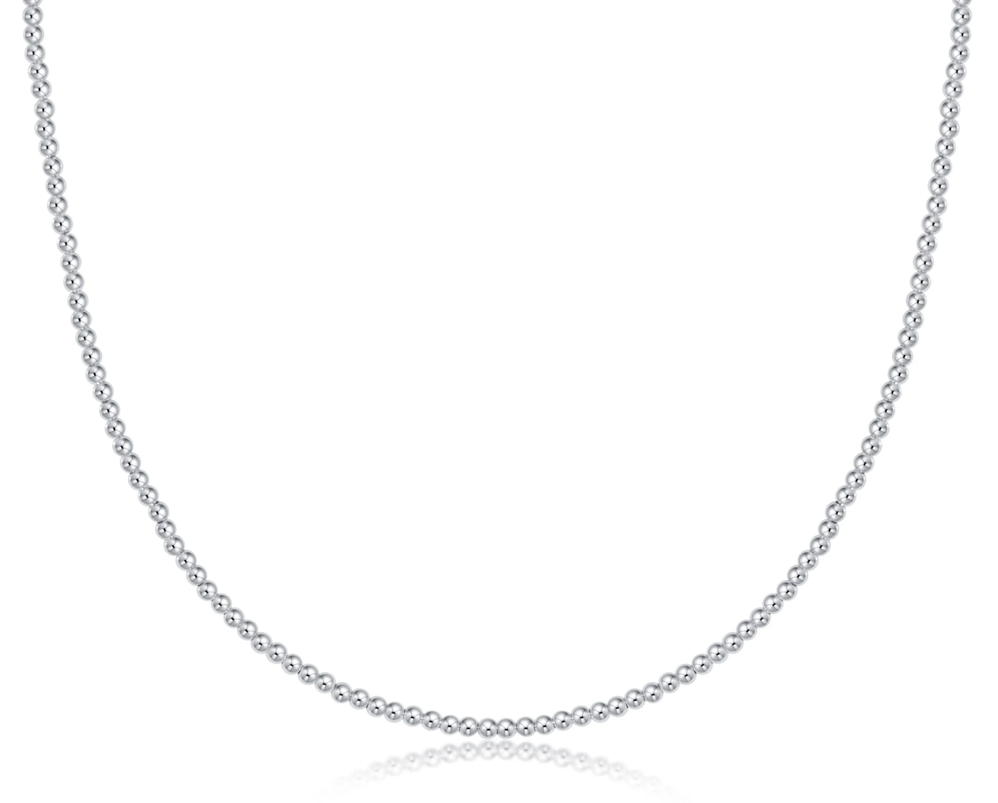 17" Choker Beaded - Classic Sterling 2mm