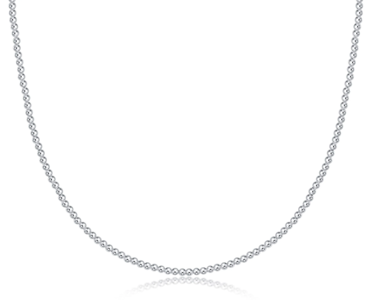 17" Choker Beaded - Classic Sterling 2mm