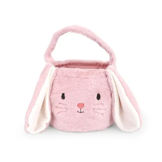 Fluffy Bunny Basket - Pink