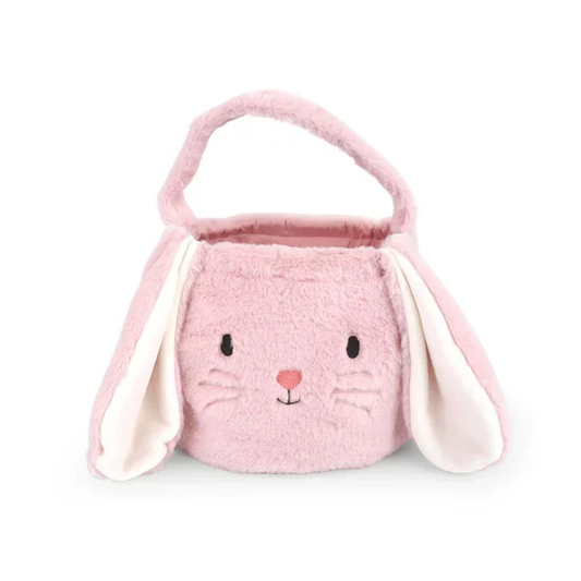 Fluffy Bunny Basket - Pink