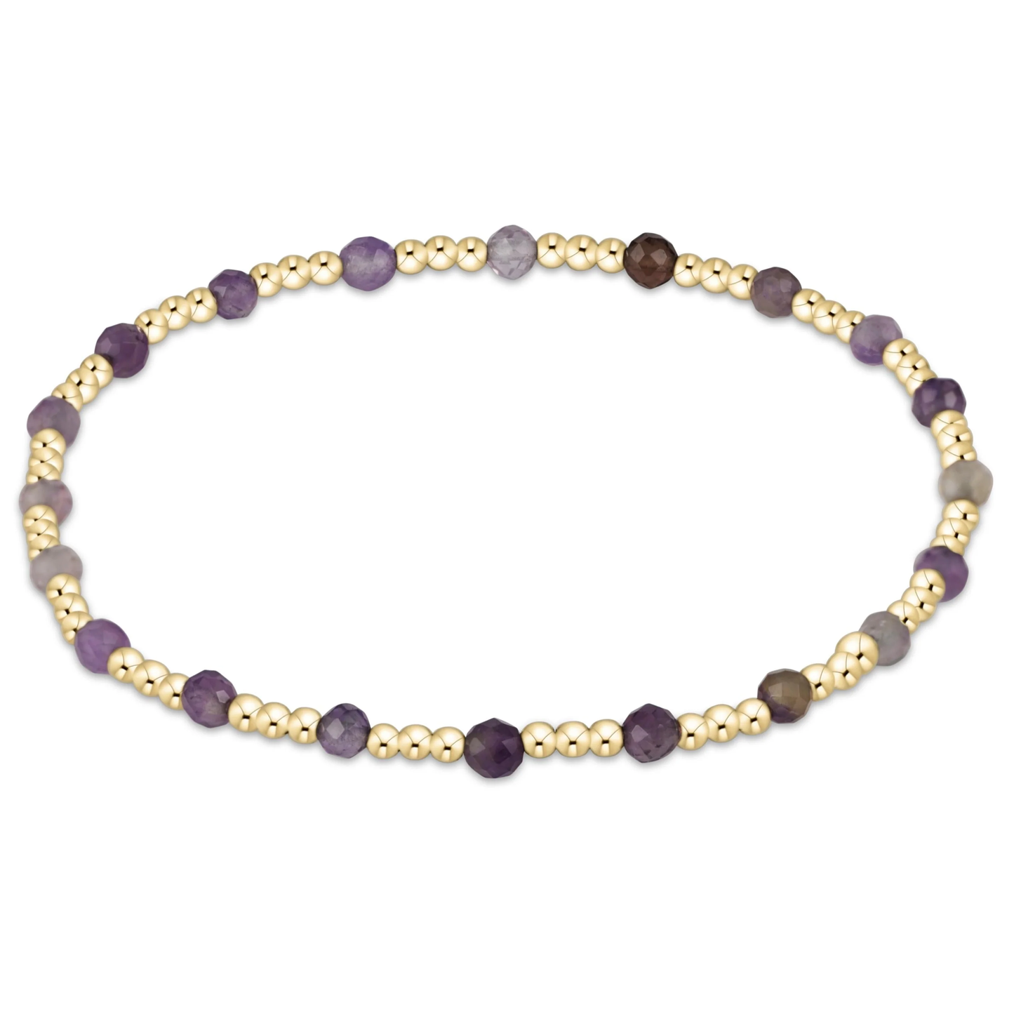 egirl Gemstone Gold Sincerity 3mm Bracelet - Amethyst