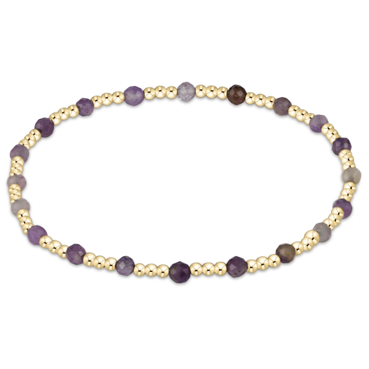 egirl Gemstone Gold Sincerity 3mm Bracelet - Amethyst