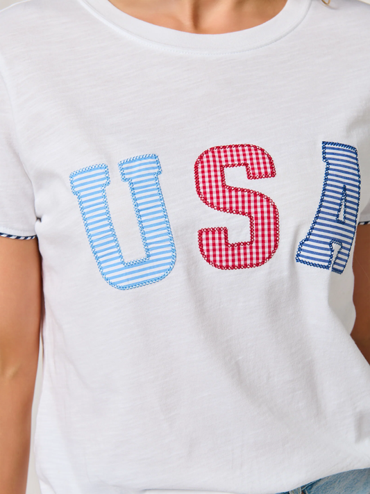 "USA" Relaxed Tee - White
