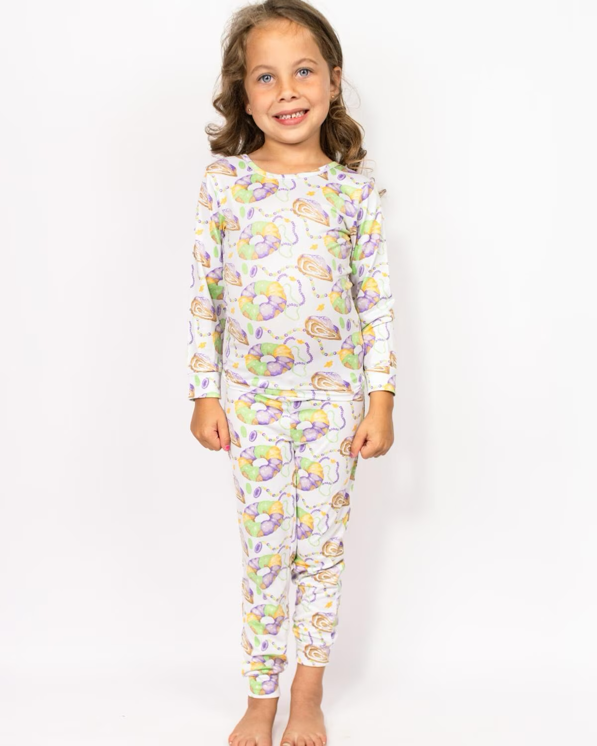 Kid's Mardi Gras Long Sleeve Pajama Set