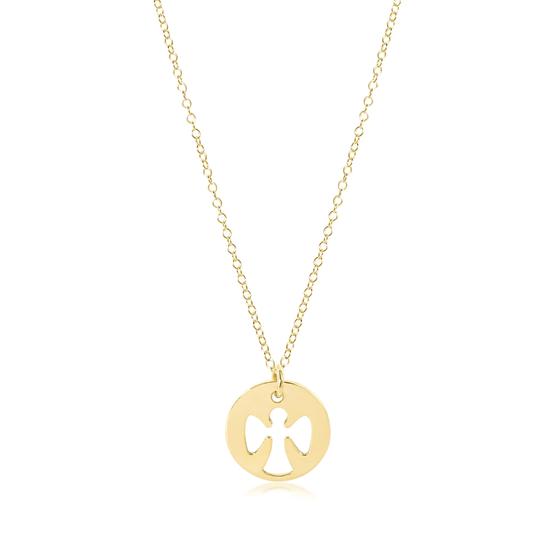 egirl 14" Necklace Gold - Guardian Angel Small Gold Disc