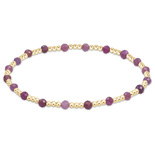egirl Gemstone Gold Sincerity 3mm Bracelet - Ruby