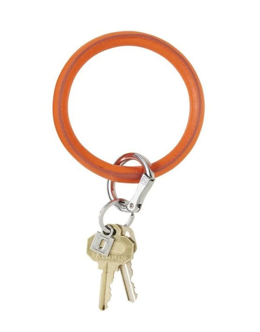 Leather Big O Key Ring - Burnt Orange