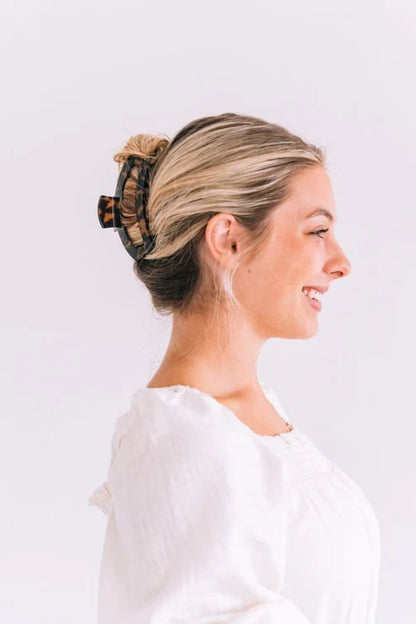 Open Large Hair Clip - Blonde Tortoise