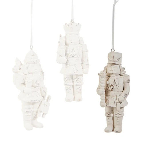 5.5" Whitewash Nutcracker Ornament