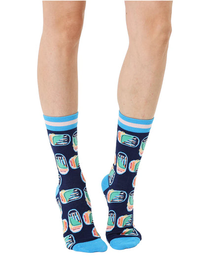 Women's Bamboo Crew Socks - Sardines