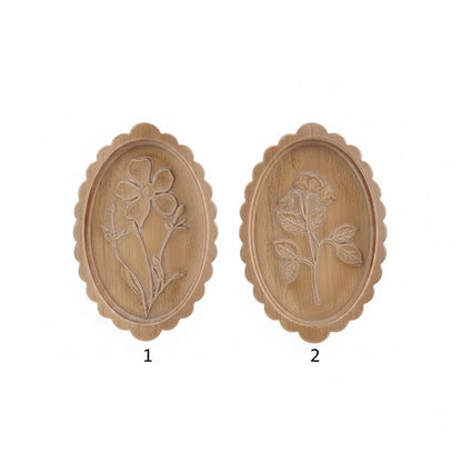 Botanical Wood Scalloped Wall Plaques