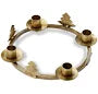 Pine Wreath Taper Candle Holder Antique Brass Holiday Centerpiece