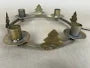Pine Wreath Taper Candle Holder Antique Brass Holiday Centerpiece