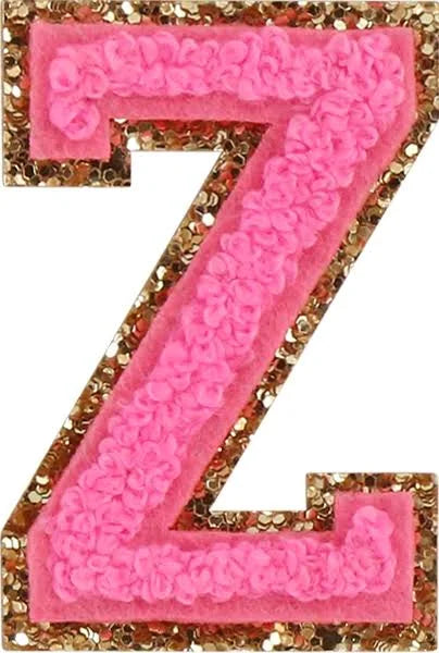 Glitter Varsity Letter Patch - Guava