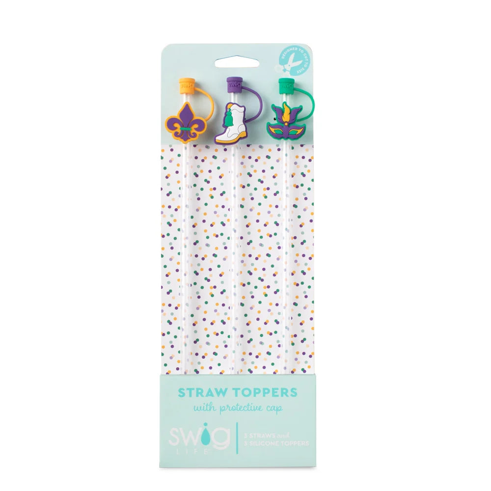 Straw Topper Set - Mardi Gras