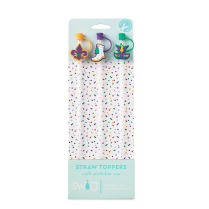 Straw Topper Set - Mardi Gras
