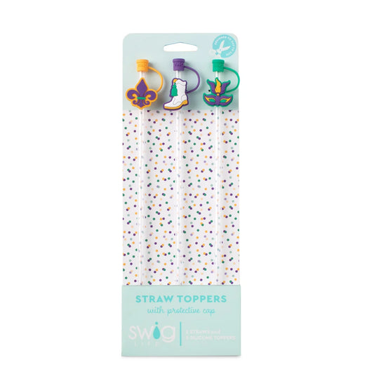 Straw Topper Set - Mardi Gras