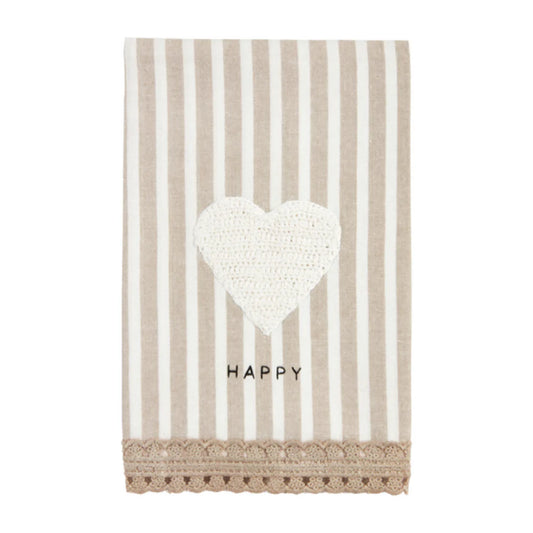 Happy Crochet Trim Towel
