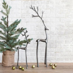 Cast Aluminum Reindeer, Gunmetal Finish