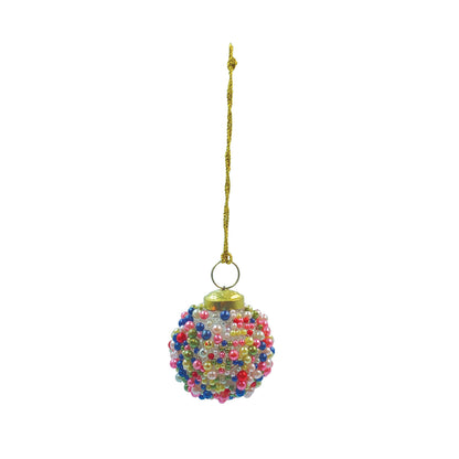 Beaded Glass Ball Ornament (Each One Will Vary)