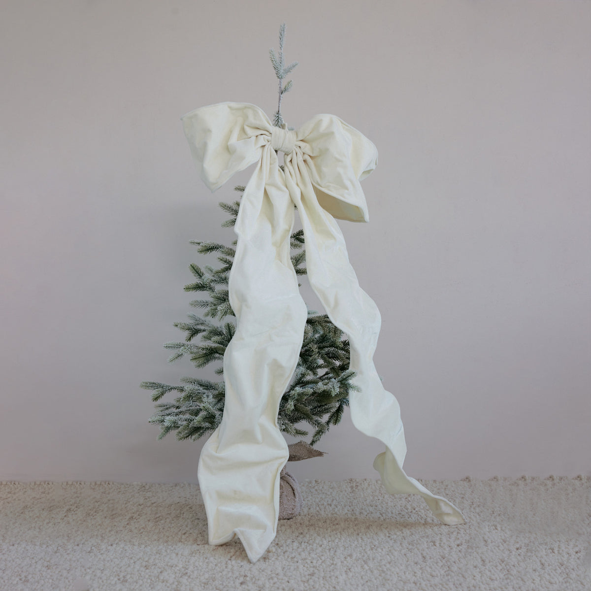 Oversized Fabric Velvet Bow with Velcro Closure